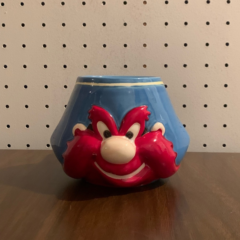 💥 1992 APPLAUSE INC LOONEY TUNES YOSEMITE SAM BLUE & RED COFFEE CUP MUG💥